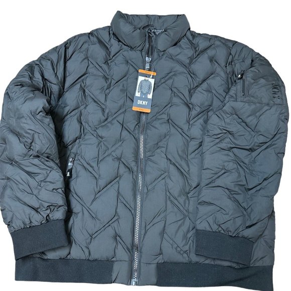 DKNY Men’s Diamond Quilted Puffer Jacket, Black, XXL - Picture 5 of 7